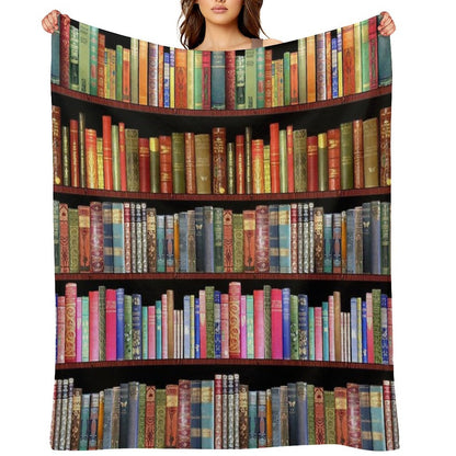 Vintage British Literature Cozy Fleece Throw for Book Lovers