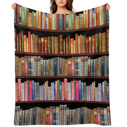 Vintage British Literature Cozy Fleece Throw for Book Lovers