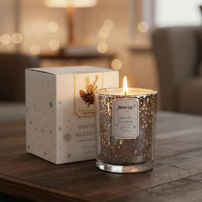 Briful Scented Candles Pine Candle Aromatherapy Soy Candle Jar Christmas Gifts White