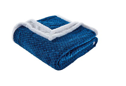 Décor&More Home Essentials Braided Sherpa Blanket — Reversible Plush Throw