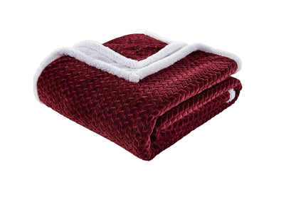 Décor&More Home Essentials Braided Sherpa Blanket — Reversible Plush Throw