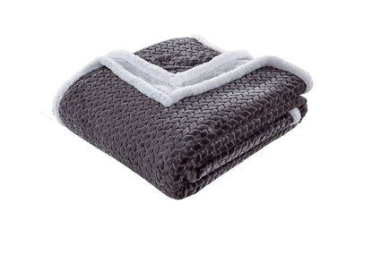 Décor&More Home Essentials Braided Sherpa Blanket — Reversible Plush Throw