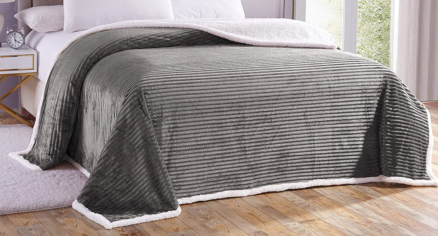 Decor&More Home Essentials Corduroy Sherpa Blanket