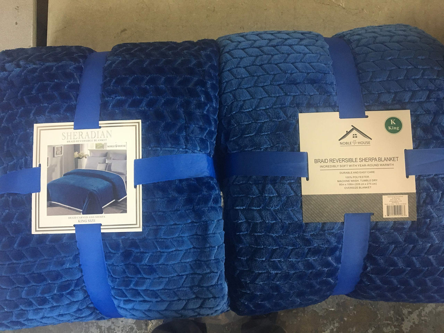 Décor&More Home Essentials Braided Sherpa Blanket — Reversible Plush Throw