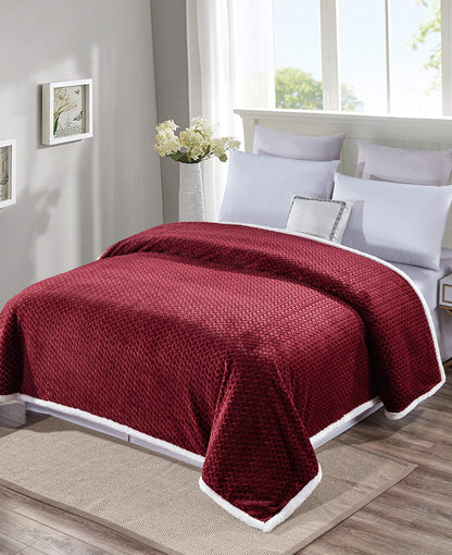 Décor&More Home Essentials Braided Sherpa Blanket — Reversible Plush Throw