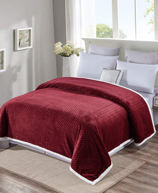 Décor&More Home Essentials Braided Sherpa Blanket — Reversible Plush Throw