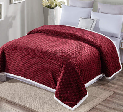 Décor&More Home Essentials Braided Sherpa Blanket — Reversible Plush Throw