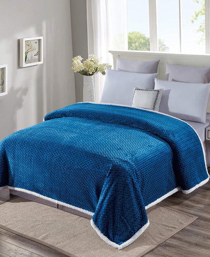 Décor&More Home Essentials Braided Sherpa Blanket — Reversible Plush Throw