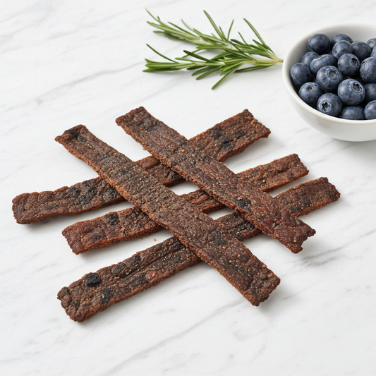 Organic Blueberry Beef Jerky for Dogs | Human-Grade, High Protein