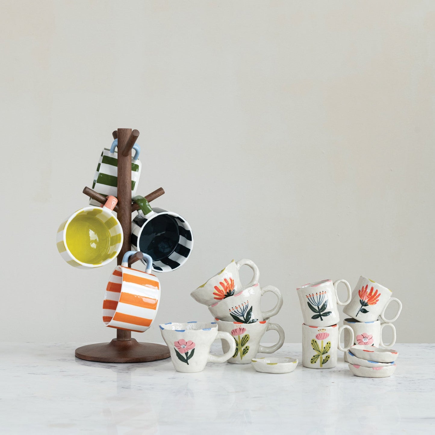 Hand-Painted Ceramic Petite Floral Mug | 4 Styles