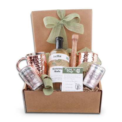 Premium Cocktail Gift Set with Copper Mugs & Bar Essentials