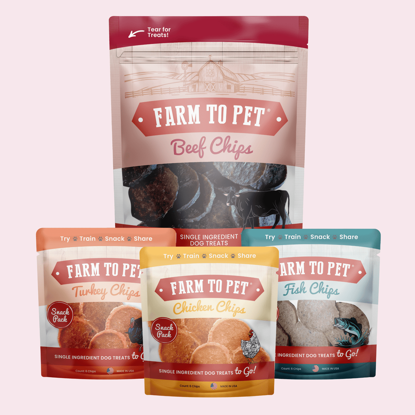 Puppy Packs 'n Snacks Dog Treat Starter Pack | Single-Ingredient Training Treats