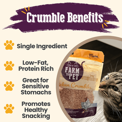 Chicken Crumbles Cat Treats | Single-Ingredient Treats for Cats