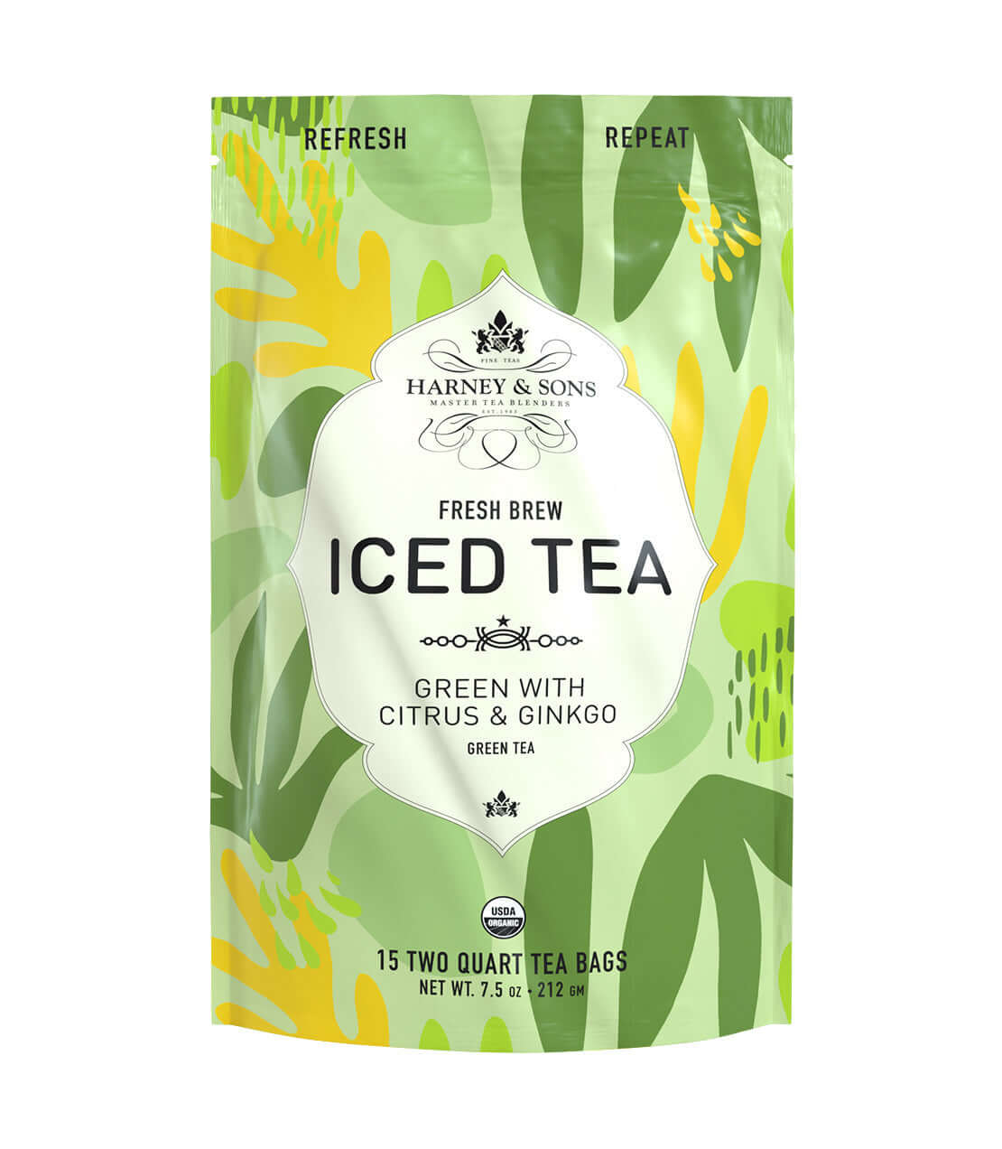 Organic Green with Citrus & Ginkgo Fresh Brew Iced Tea — Refreshing Green Tea