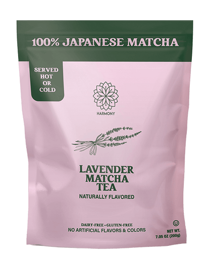 Harmony Matcha Lavender – Premium Shade-Grown Japanese Matcha, Sweetened with Organic Sugar, 20 Servings