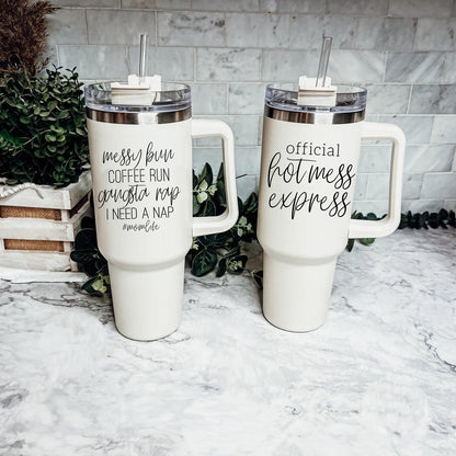 Large Travel Cup with Handle & Straw | Funny Mom Gift