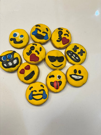 Emoji Peanut Butter Organic Dog Cookies — Fun, Crunchy, Human-Grade Treats