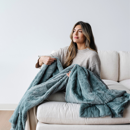 PATTERNED FAUX FUR THROW BLANKETS