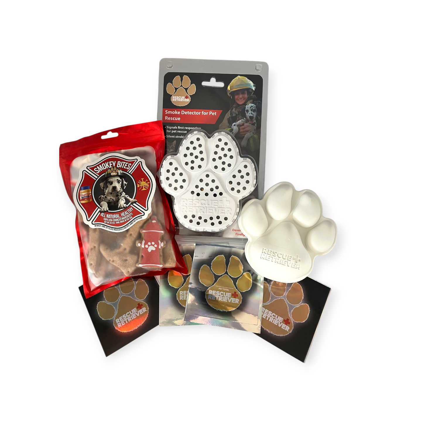 Pawtection Essential Bundle — Pet Smoke Detector + Chew Toy + Reflective Decals