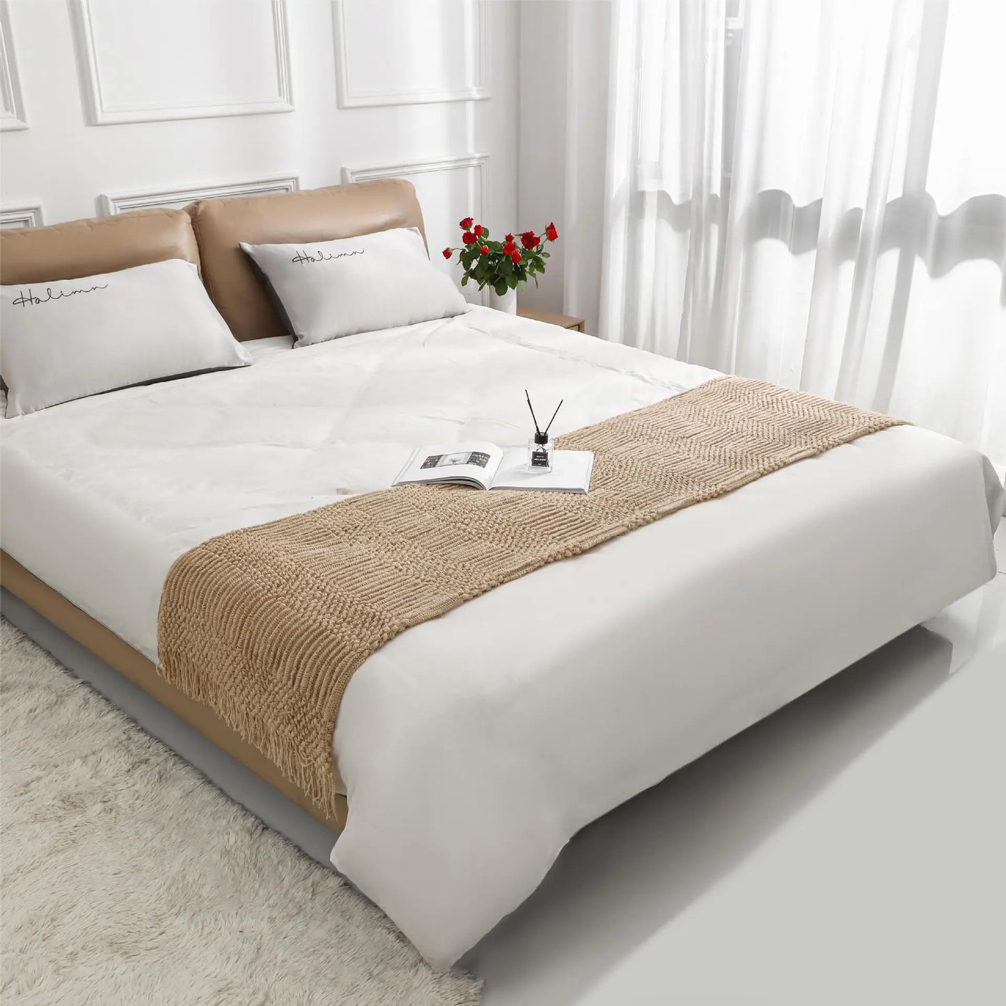 Knitted Boho Throw Blankets