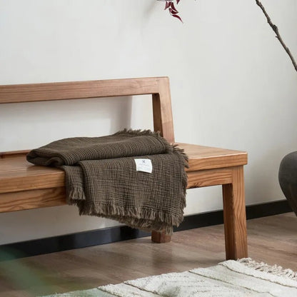 Soft Cotton Throw Blanket with Tassels