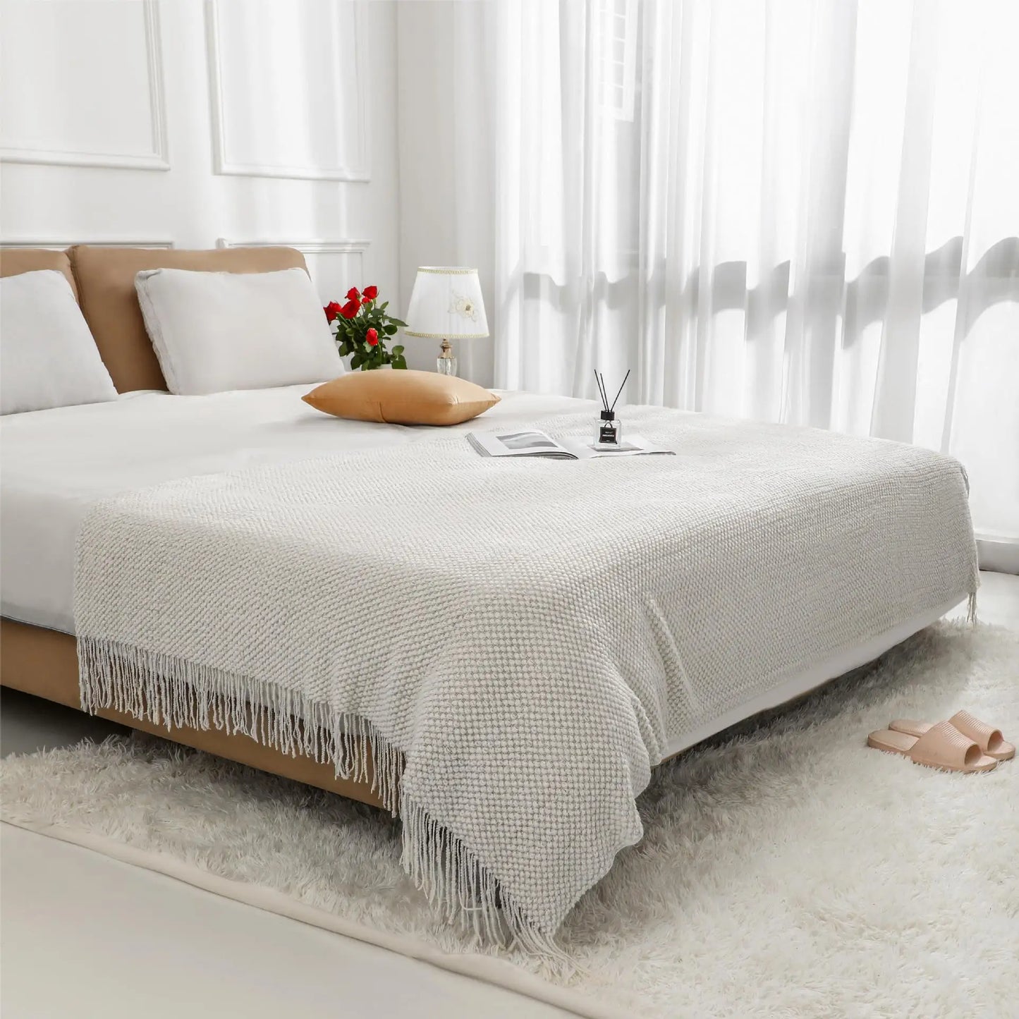 Knitted Boho Throw Blankets