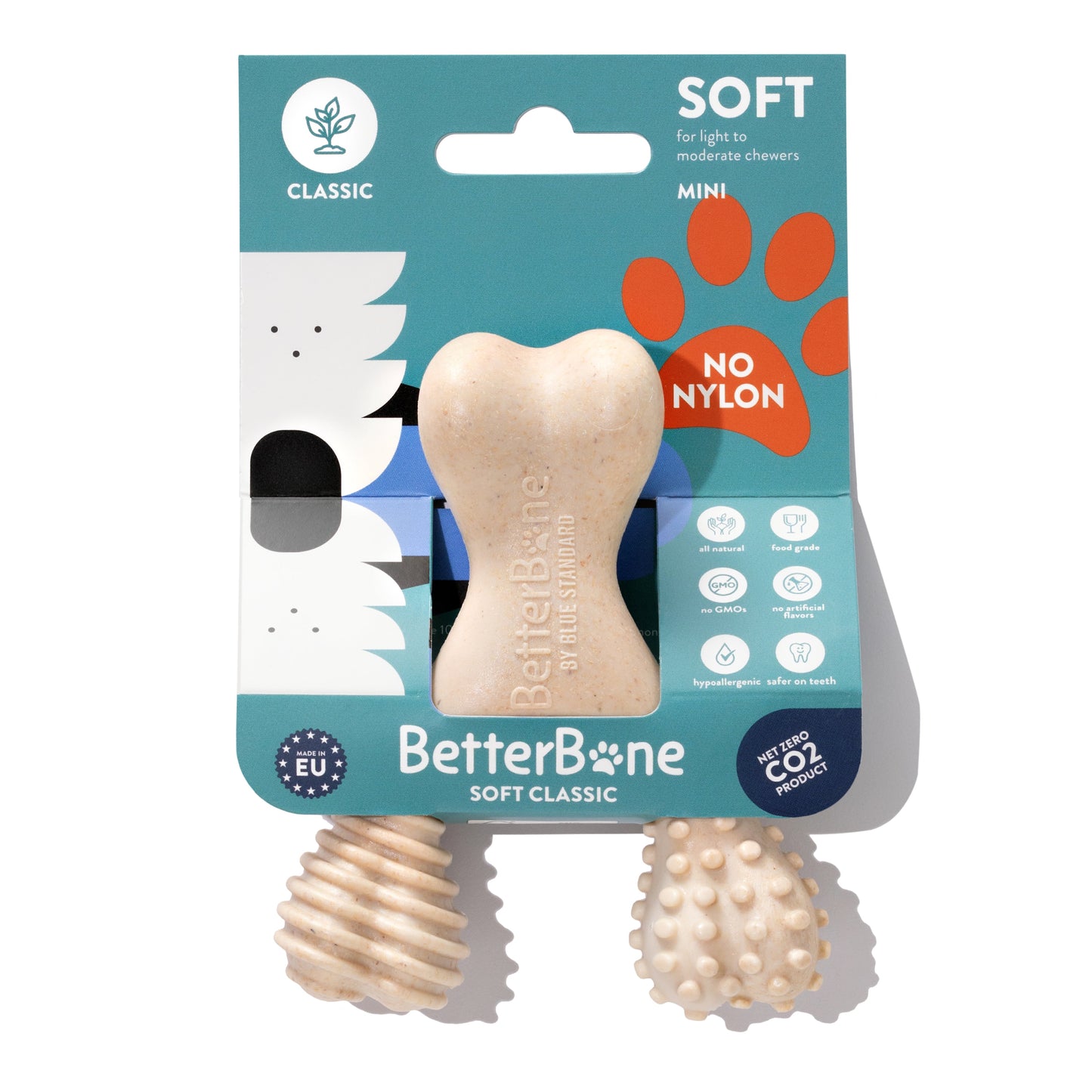 BetterBone SOFT Durability CHEW TOY: Natural Ingredients, Perfect for Teething Puppies, Senior Dogs & Gentle Chewers