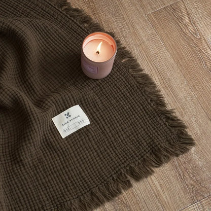 Soft Cotton Throw Blanket with Tassels