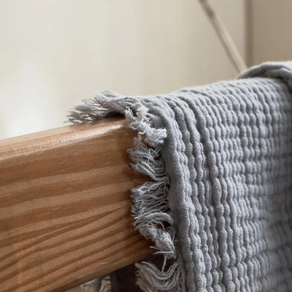 Soft Cotton Throw Blanket with Tassels