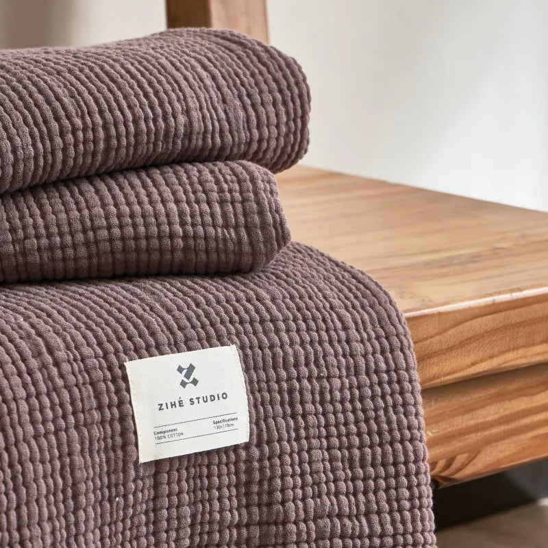 Soft Cotton Throw Blanket with Tassels