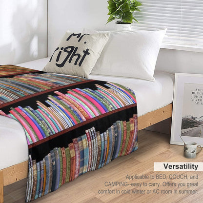 Vintage British Literature Cozy Fleece Throw for Book Lovers