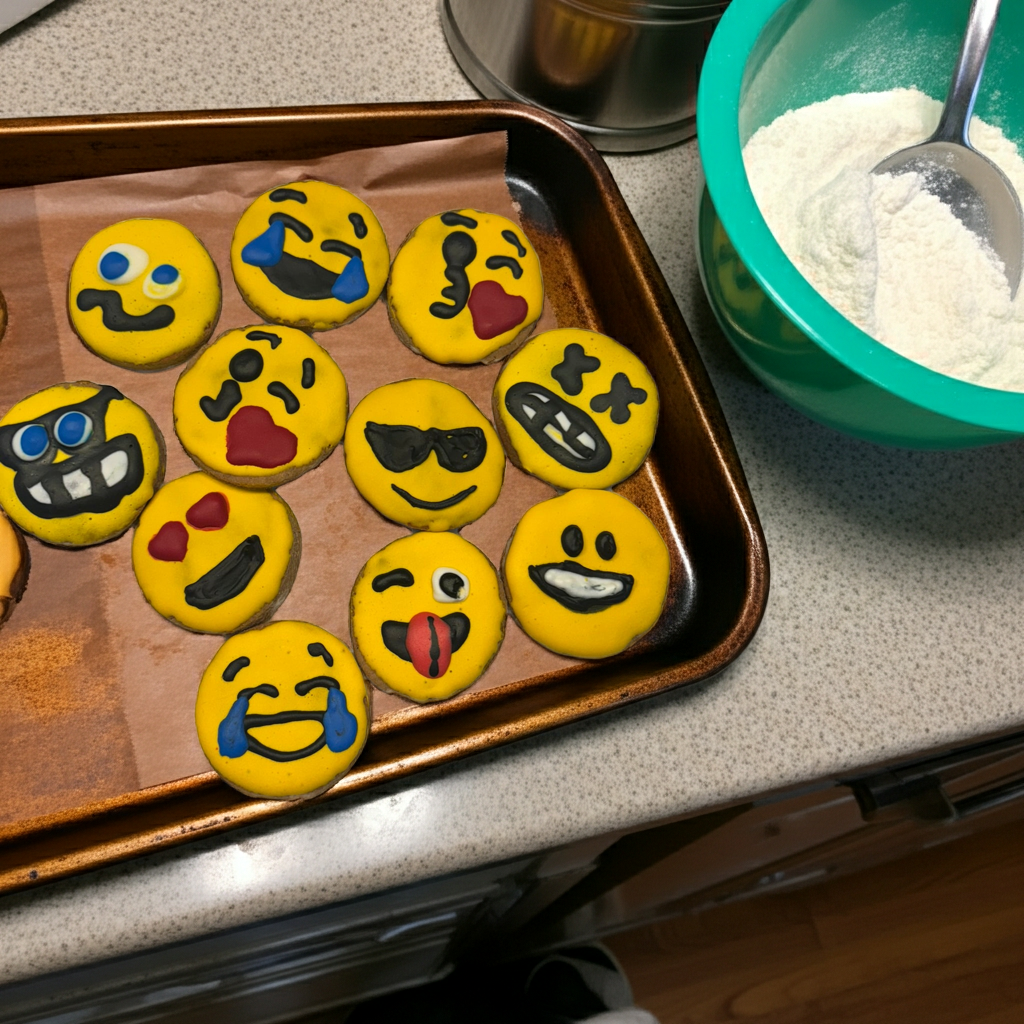 Emoji Peanut Butter Organic Dog Cookies — Fun, Crunchy, Human-Grade Treats