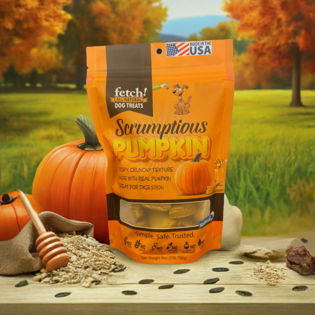 Scrumptious Pumpkin Fetch Dog Treats™ — Organic Pumpkin Crunchy Dog Biscuits