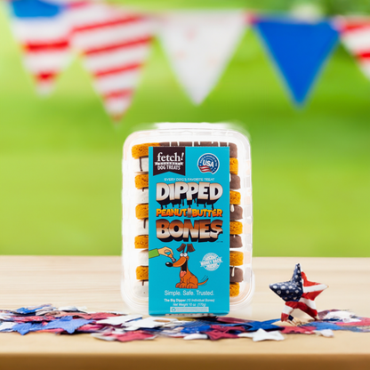 Merica Dipped Bones Organic Dog Treats — Patriotic Peanut Butter