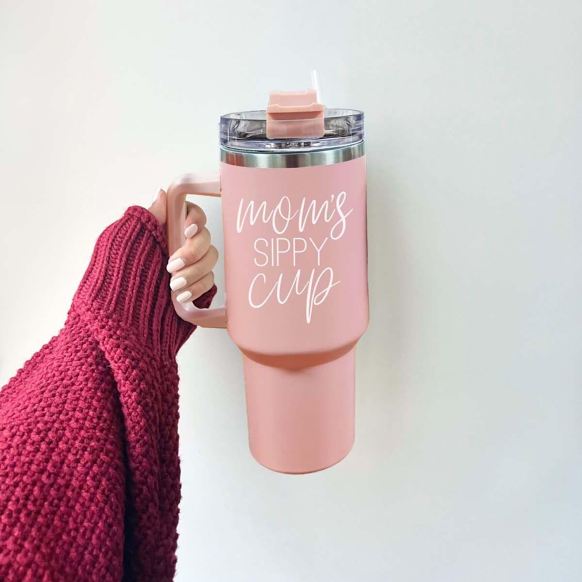 Big Travel Cup with Handle & Straw | Gift for Moms