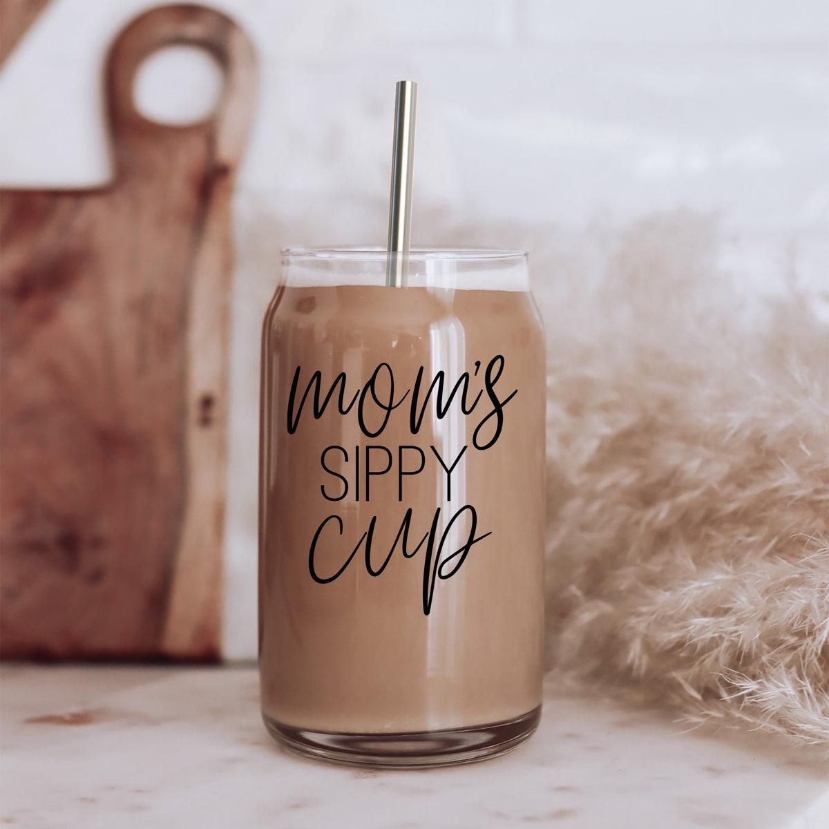 Funny & Practical Mom Drinkware with Bamboo Lid & Straws